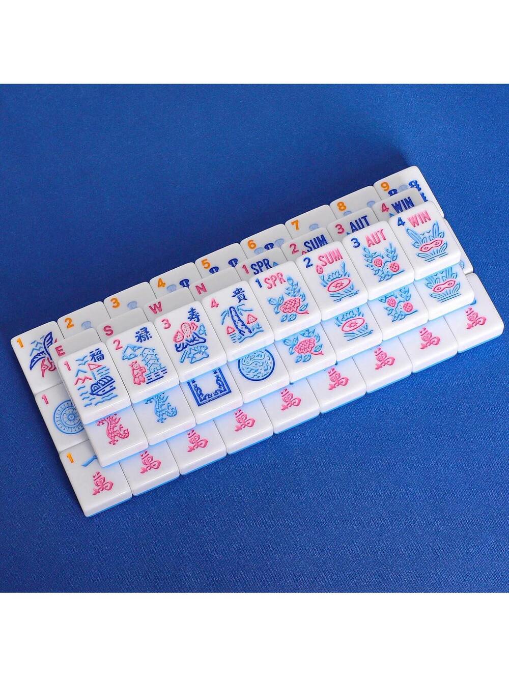 American Mahjong Tiles Set - 166pcs Blue Melamine Tiles, 1.2” Standard Size - Picture 11 of 11